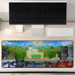 Tapis de bureau carte du monde SuperMario, très grand, tapis de bureau gamer, cadeaux nerds pour lui, cadeaux nerds informatiques, cadeaux pour petits amis nerds cadeaux pour elle
