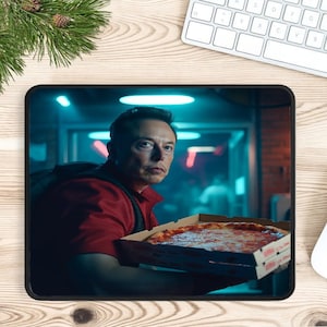 Elon Musk Pizza Man Mousepad, Nerd Gifts For Him, Computer Nerd Gifts, Gifts For Nerd Boyfriend, Nerd Gifts For Her, Kawaii Mousepad