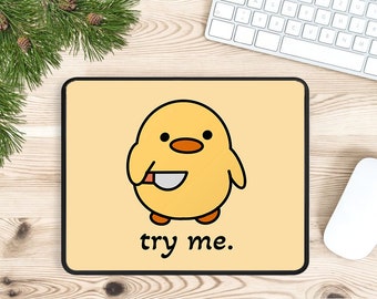 Duck with Knife Mousepad, Kawaii Mousepad, Funny Brother Gift, Desk Decor Kawaii, Cute Mousepad, Dank meme, Gift for Coworker Funny