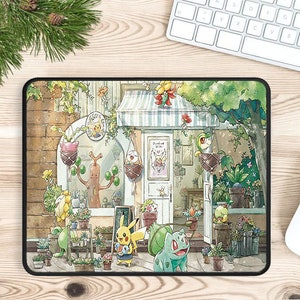 PokeGarden Mousepad, Nerd Gifts For Him, Computer Nerd Gifts, Gifts For Nerd Boyfriend, Nerd Gifts For Her,Pokemon Gifts,Pokemon Pattern