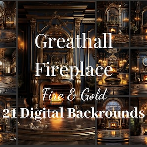 21 Greathall Fireplace Luxurious Backdrops, Maternity Overlays, Photography Digital Background, Artsy, Atmospheric, Magical Burgundy Room
