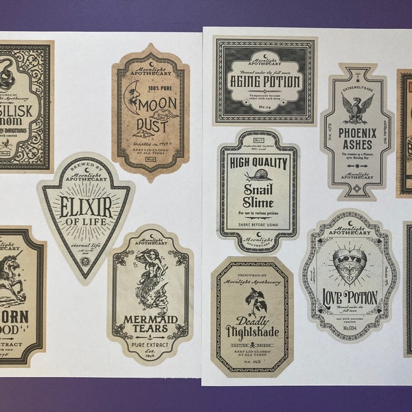 Halloween Potion Bottles Labels Stickers Halloween Apothecary Labels Self Adhesive Gothic Vintage Potion Bottle Labels Gothic Wedding Decor