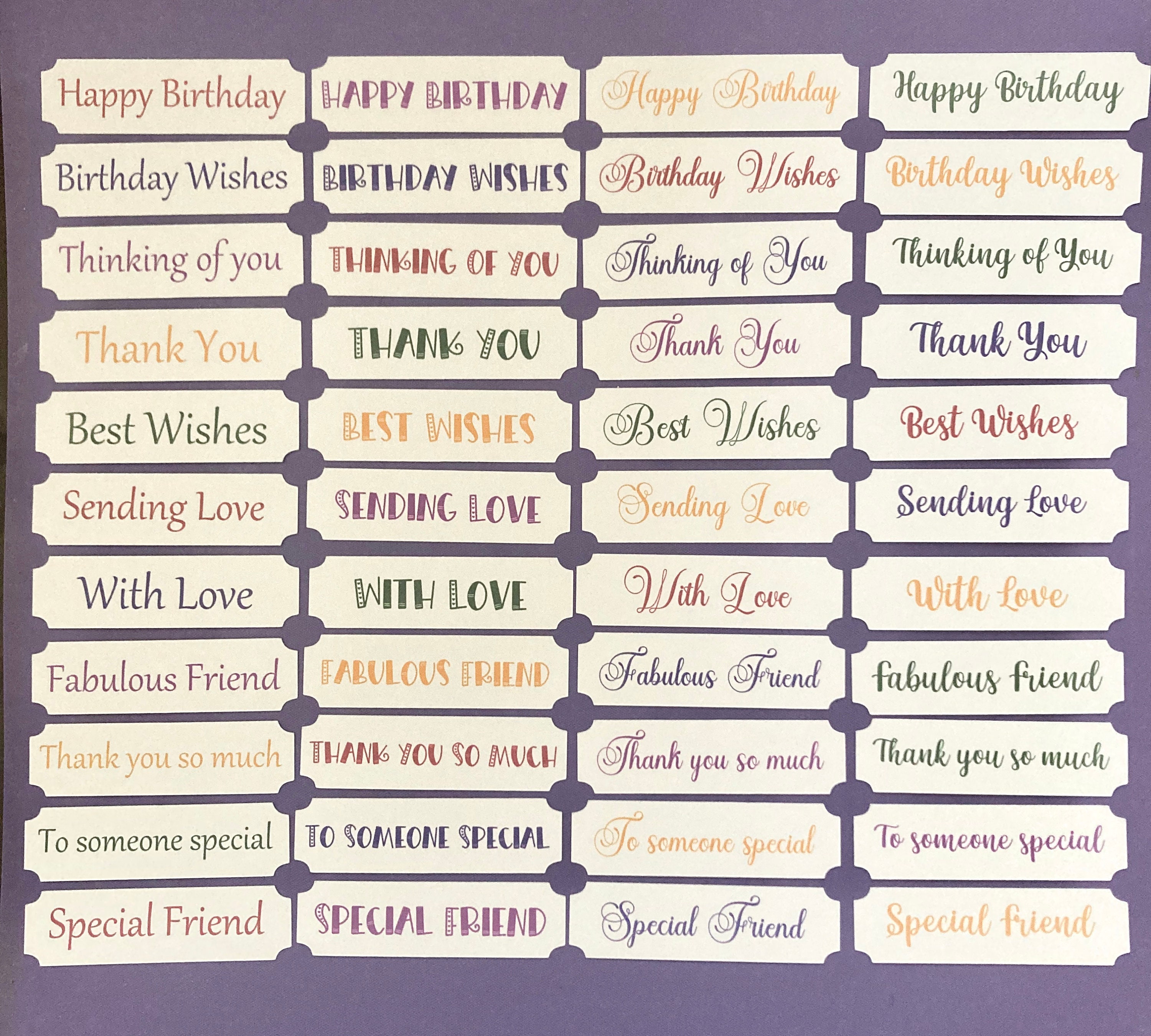 Mixed Happy Birthday Card Making Banners Embellishments Sentiments Card ...