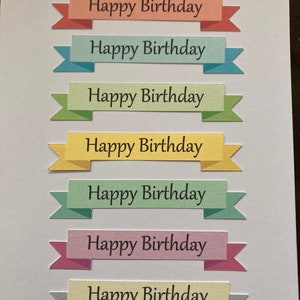 Happy Birthday Card Making Sentiments: Multicolored Embellishments Banners image 3