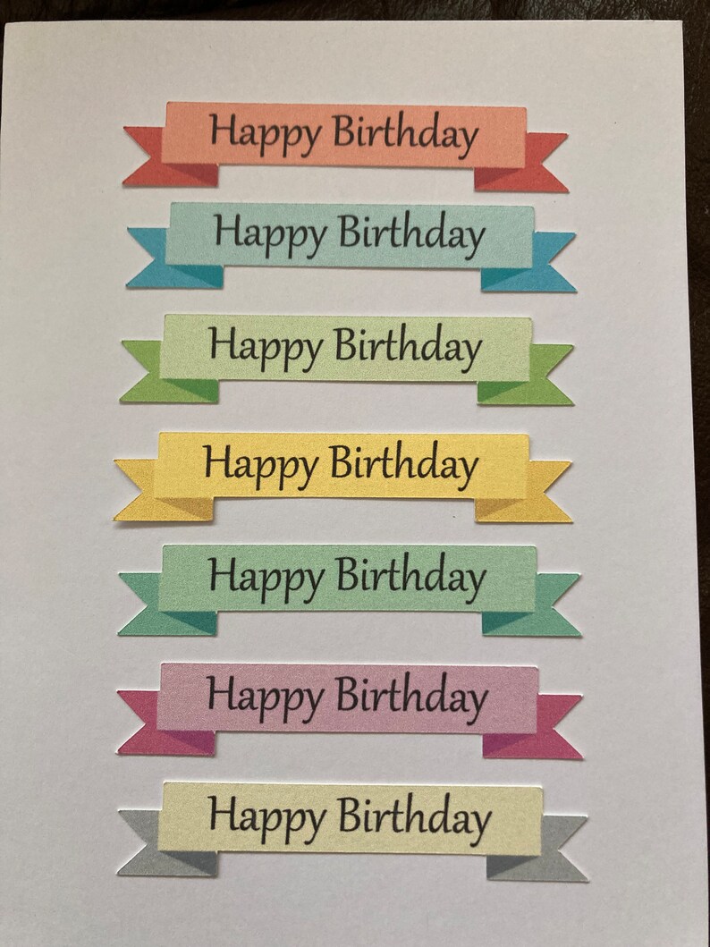 Happy Birthday Card Making Sentiments: Multicolored Embellishments Banners image 3