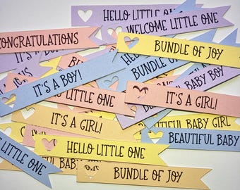 New Baby Card Sentiments: Baby Embellishments Cardmaking Toppers Banners