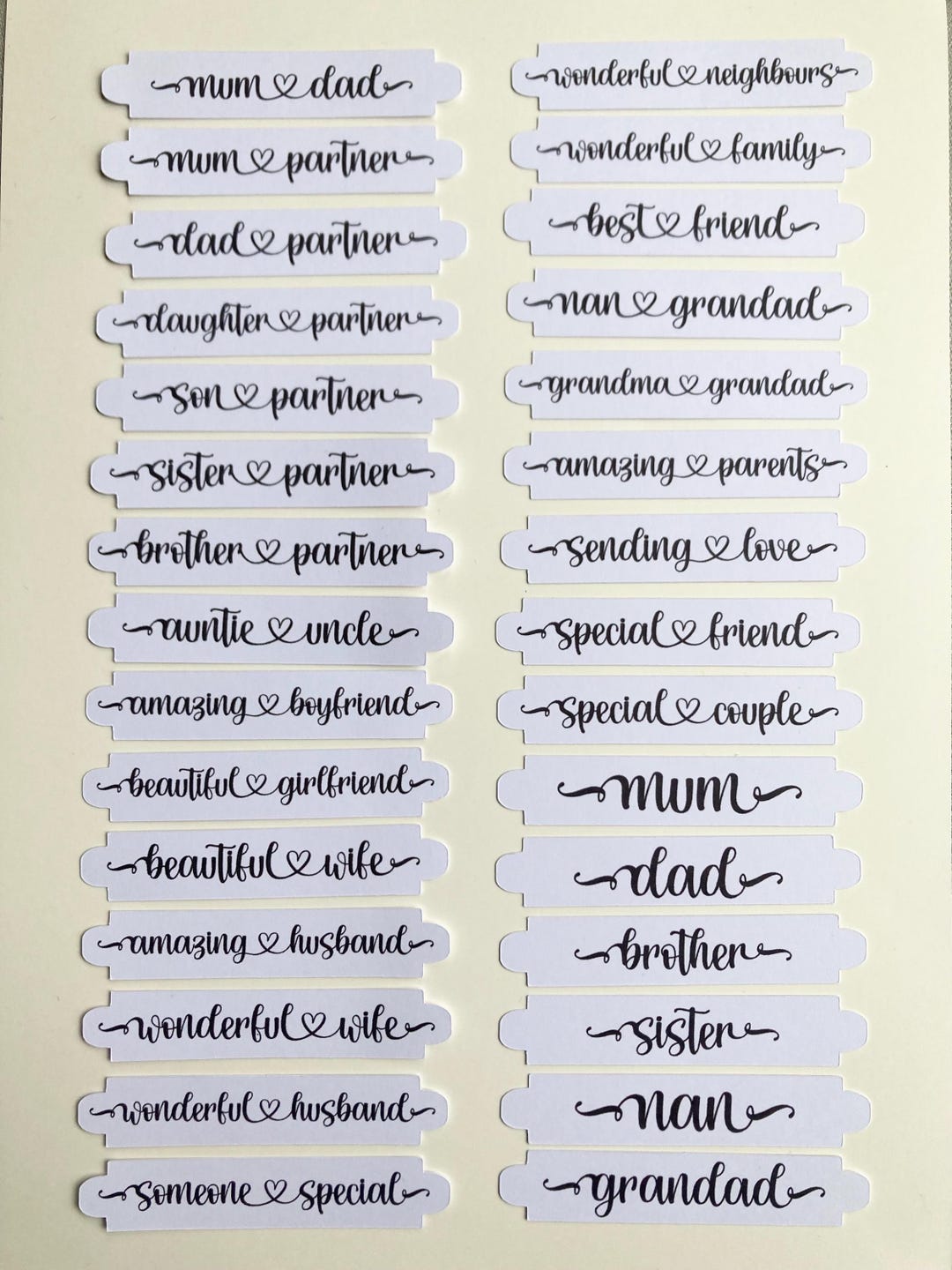 Sentiments Banners Card Making Card Making Sentiments: Family Relations Banners, 30 Pack - Etsy UK