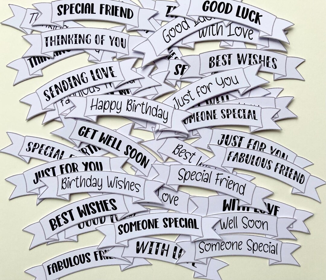 Sentiments Banners Card Making Card Making Sentiment Banners - Mixed Font Embellishments, 39 Pack ...