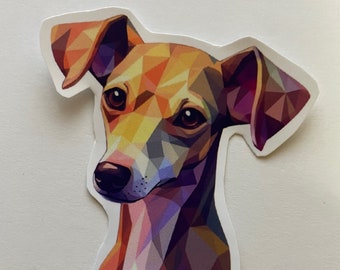 Large Italian Greyhound Sticker, cute dog sticker, waterproof Italian Greyhound sticker, Glossy vinyl