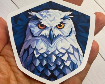 Snowy Owl sticker, large 3 inch sticker, bird sticker, nature sticker, owl sticker