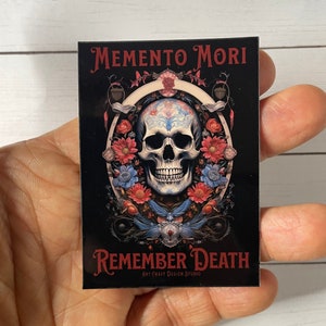 Memento Mori sticker, Remember Death sticker, catholic sticker, original artwork 3 inch sticker on high quality vinyl