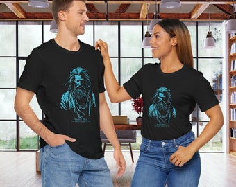 Saint Paul in Chains teal graphic image tshirt, patron saint, catholic t-shirt, christian tshirt, on unisex short sleeve Bella+Canvas 3001