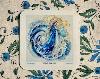 Stella Maris 3 inch sticker, Blessed Virgin Mary, Star of the Sea, catholic sticker, faith sticker, laptop sticker, waterproof vinyl sticker