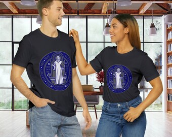 Saint Benedict tshirt, catholic t-shirt, Navy Catholic, celebrate your faith with this unisex short sleeve Bella+Canvas 3001