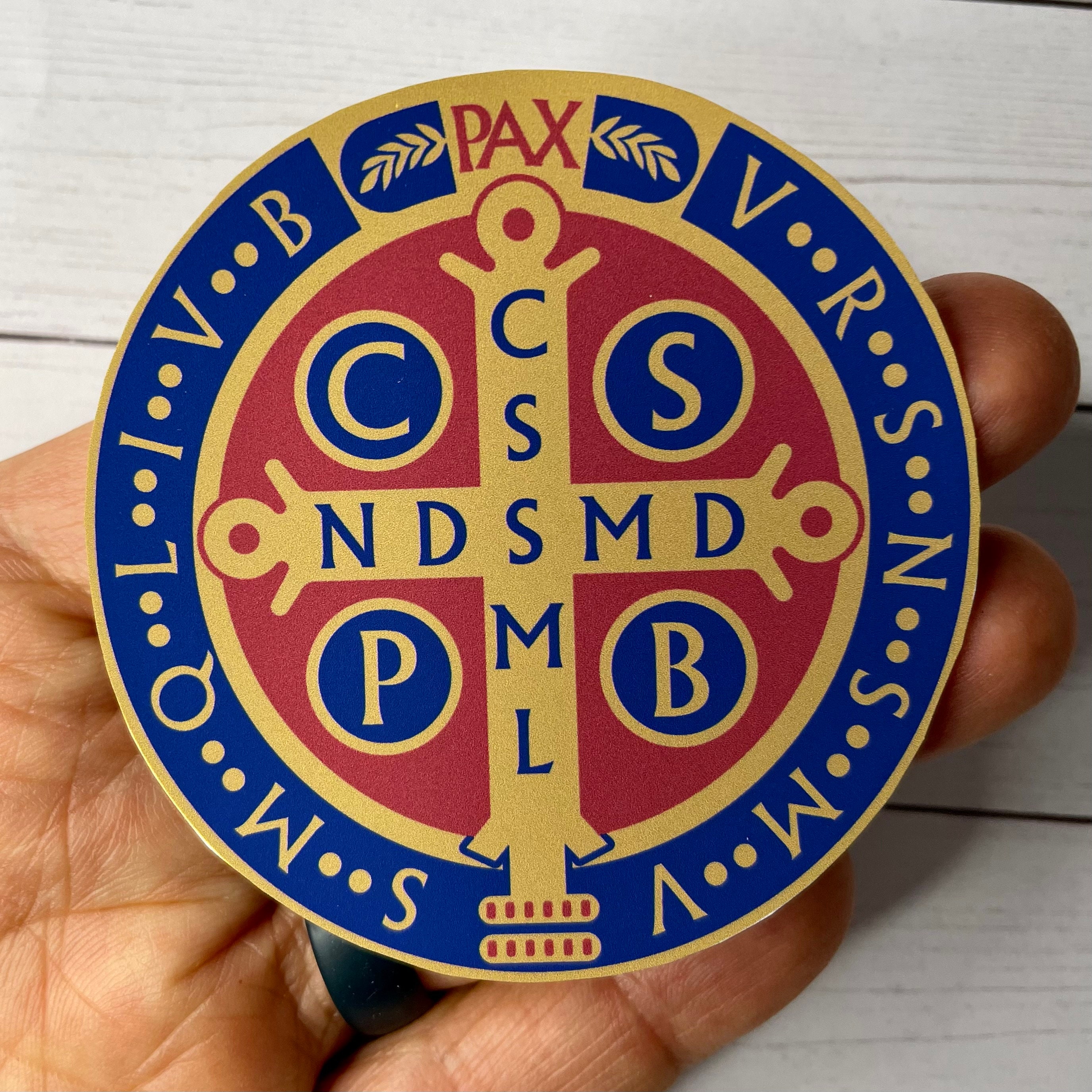 Saint Benedict Medal Sticker Cross of Saint Benedict Etsy