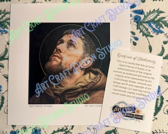 Saint Francis of Assisi art print from original artwork, multiple sizes, catholic saint,  printed on ultra premium studio matte 60lb stock