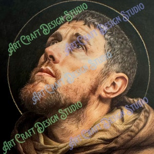 Saint Francis of Assisi art print from original artwork, multiple sizes, catholic saint,  printed on ultra premium studio matte 60lb stock