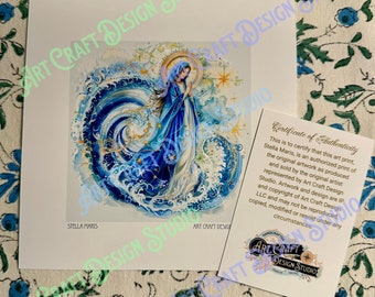 Stella Maris (Star of the Sea) art print in multiple sizes, Virgin Mary, catholic saint,  printed on ultra premium studio matte 60lb stock