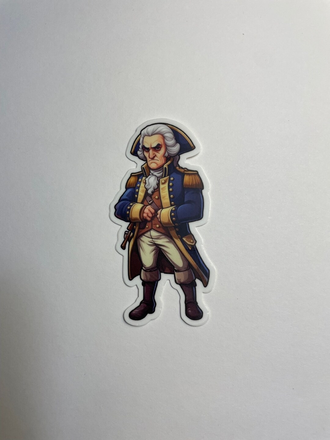 3 Inch Tall George Washington Sticker, Angry George, Political ...