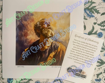 Watercolor Saint Paul the Apostle unframed art print, multiple sizes, catholic saint,  printed on ultra premium studio matte 60lb stock