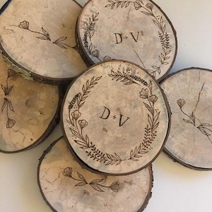 Segnaposto Matrimonio Boho Chic in Legno Personalizzato con Incisione