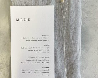 Custom Menu for Weddings and Special Events