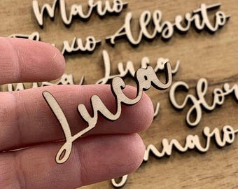 Wooden placeholders for weddings or special events