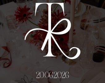 Personalized Wedding Monogram – Wedding Logo, Bride and Groom's Initials, Elegant Decoration for Invitations and Arrangements