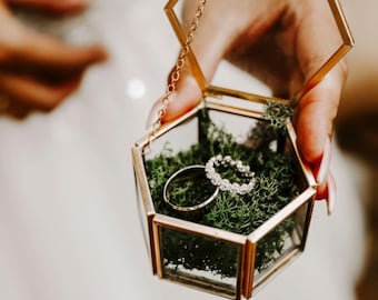 Gold and glass ring box
