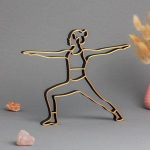 YOGA DECORATION FIGURE | Warrior Pose | Gift idea | Warrior | 3D print pla | Yoga gift for girlfriend | Yoga studio | Home decoration | Personalizable