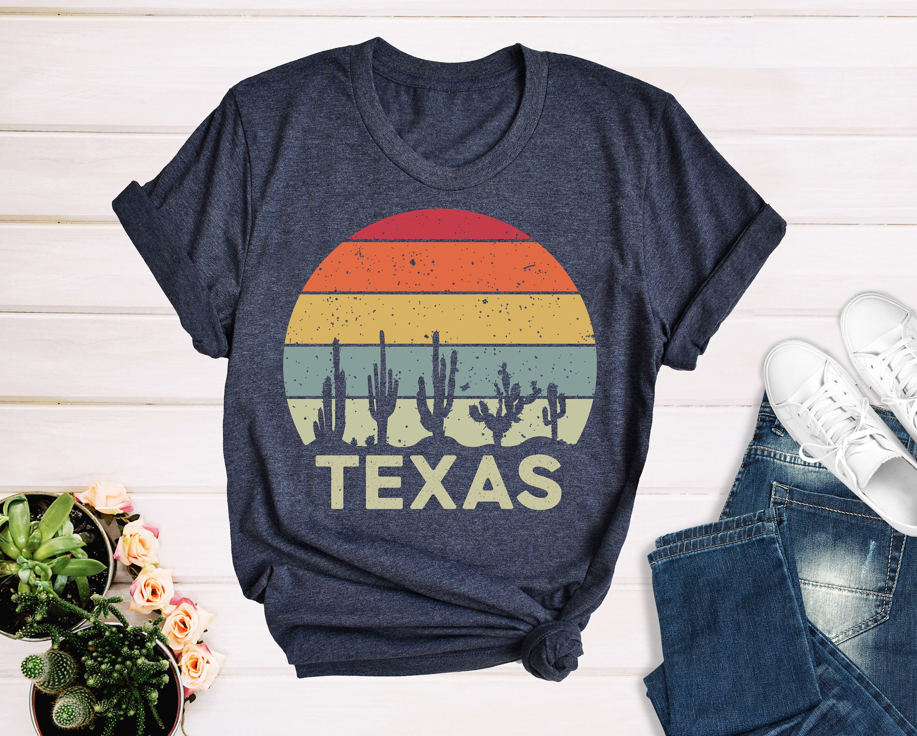 Texas Landscape Women's Oversized Denim Jacket - Texas Fan Stuff