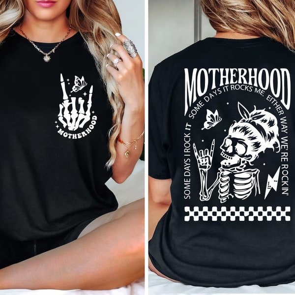 Motherhood Sometimes I Rock It Sometimes It Rocks Me Shirt, Mom T-Shirt, Mama Shirt, Rocker Mom Gifts, Mothers Day Gift Shirt, Trend Shirt