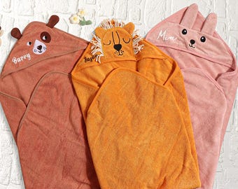 Kapuzenhandtuch mit Name, Babytücher, Baby Geschenke, Kapuzehandtuch Baby, Badetuch Baby, personalisierte Baby Geschenke
