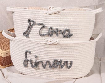 Custom Baby Shower Gift Basket, Custom Newborn Gift Basket, Toy Storage Basket, Handmade Basket With Name, Baby Gift Basket
