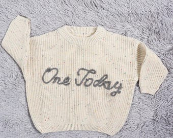 Custom Baby Sweater with Hand-Embroidered Name and Monogram,Custom Name Baby Sweater, Custom Kids Jumper, Baby Shower Gifts, Custom Text