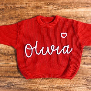 Hand-Knitted Valentine Baby Sweater, Valentine Baby Outfit, Heart Baby Sweater, Daddy&#39;s Girl Baby Sweater, First Valentine  Baby Sweater