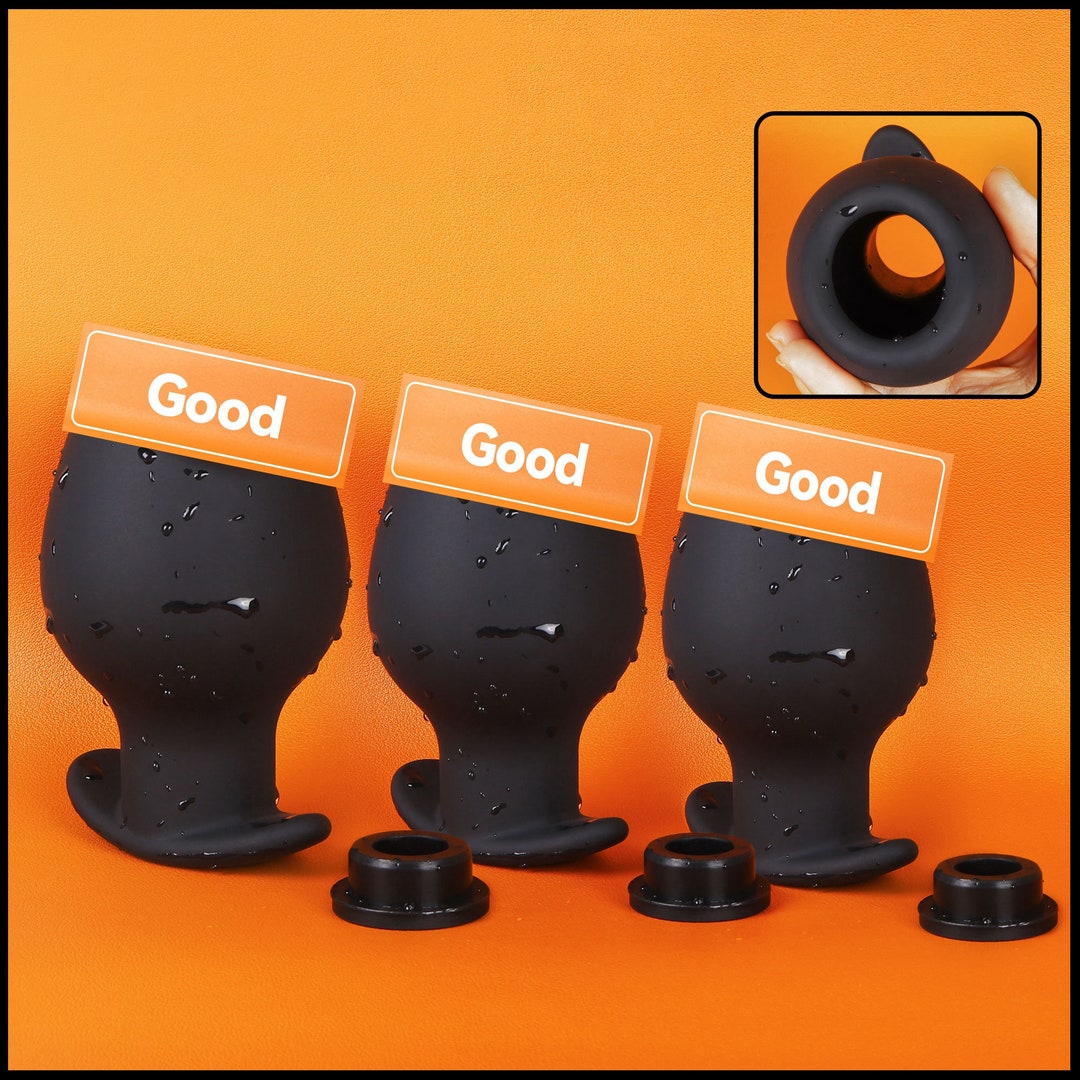 3PCS Hollow Tunnel Butt Plug With Matched Stopper, Anal Plug Butt Plug