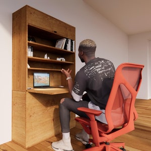 FURNITURE｜Multihylla Compact Foldable Desk & Shelf Unit - Home Office - Storage for Modern Living-Space Saver Eco-Friendly - DIY Build Plans