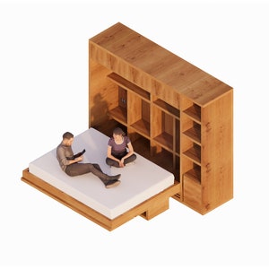 Furniturematheny Eco-friendly Horizontal Murphy Bed Queen Size DIY ...