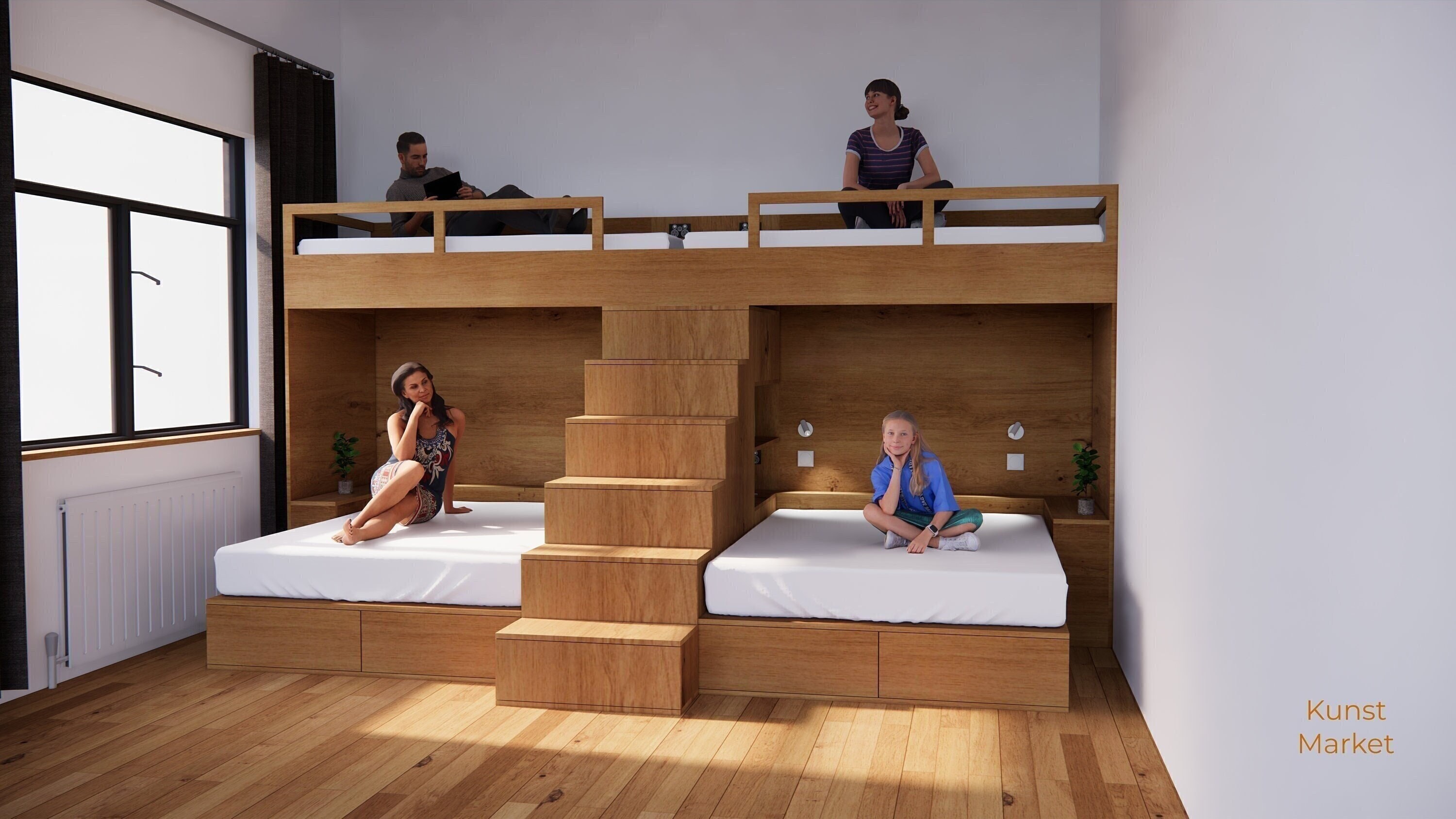 FURNITURE｜Kelly - Eco-Friendly Double Bunk Bed  - DIY Build Plans
