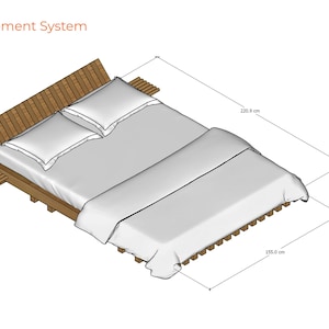 FURNITUREEco-Friendly Minimalist Queen Size Bed with Dynamic Headboard 60 x 80 DIY Build Plans image 4