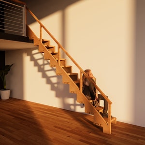 Folding Staircase - Eco-Friendly Compact Design 8'8 - Folding stairs - Imperial and Metric Systems - Digital Download｜ARCHITECTURE