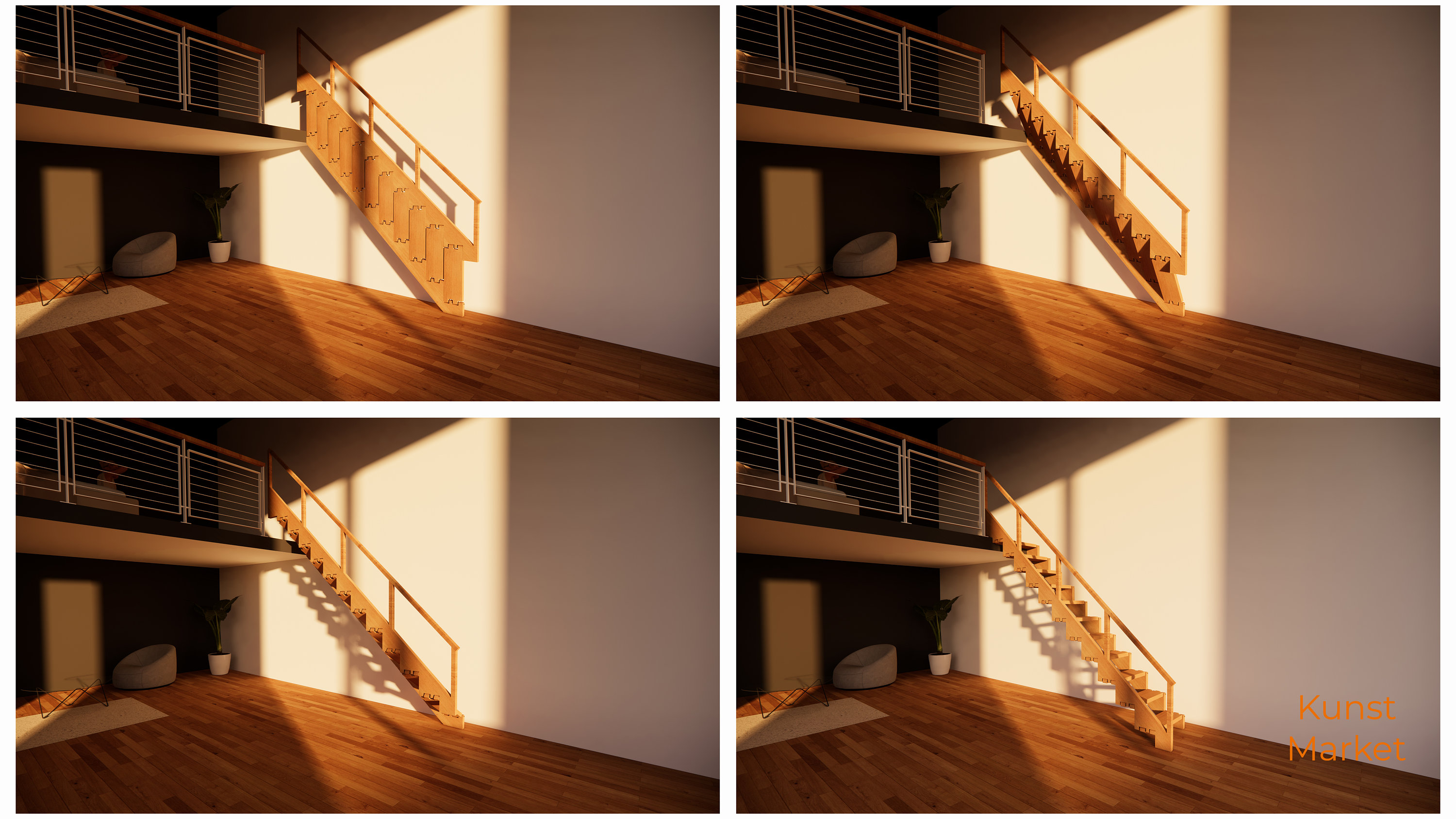 Folding Staircase - Eco-friendly Compact Design 8'8 - Folding Stairs ...
