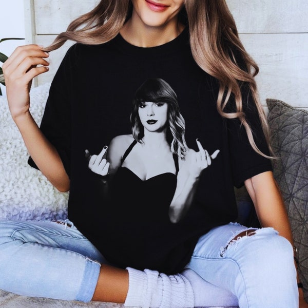 Taylor Swift Middle Finger Shirt, Swiftie Merch,  Flipping the Bird T-Shirt, Handmade Gift for Swiftie Fans, Swiftie merch