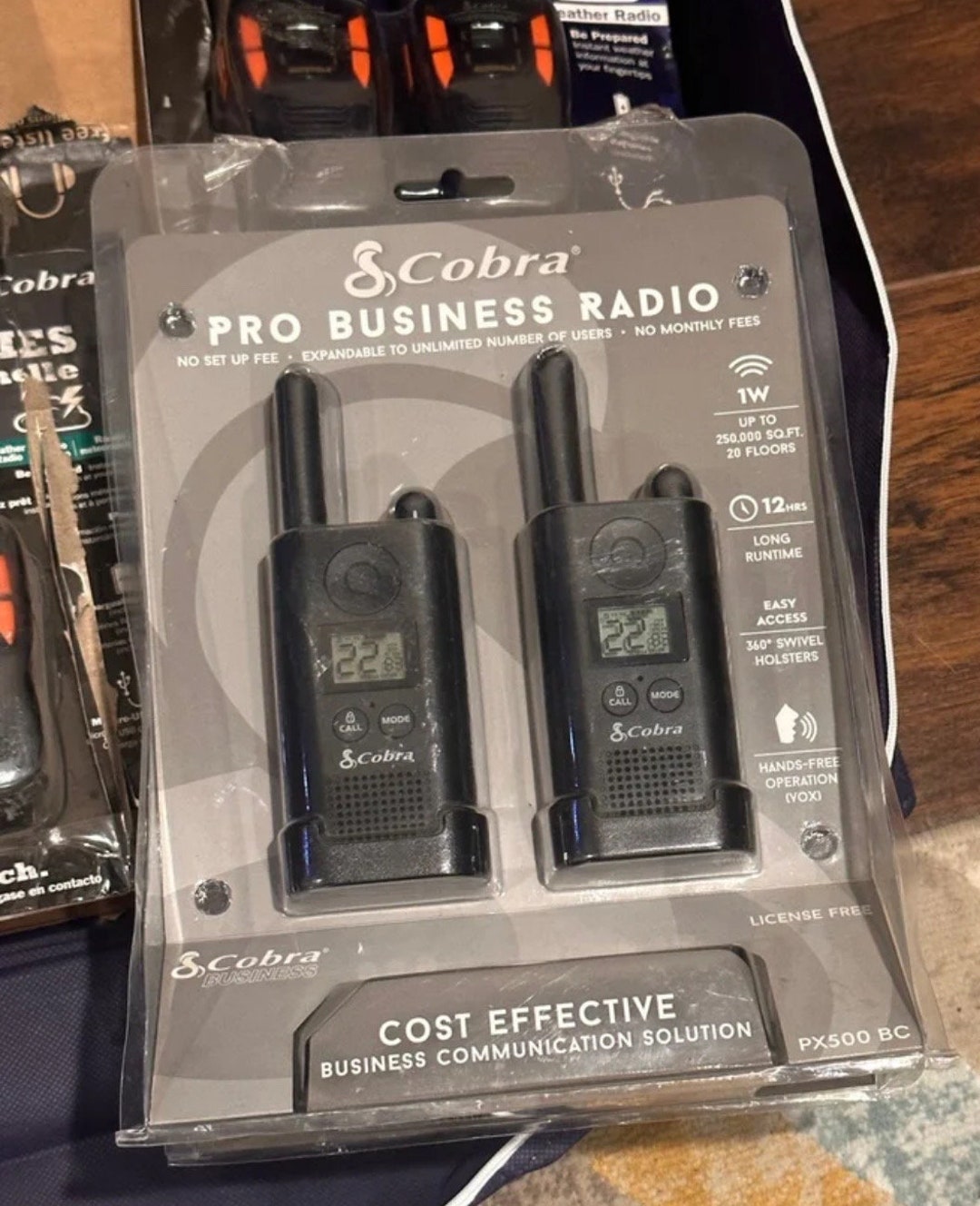 Cobra PX500 WMT Professional Business Two-Way Radios – 4 Pack, 22 Channels, 250,000 Sq Ft Range