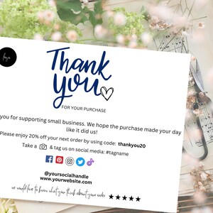 Danke für Ihren Einkauf Karte, kleine Unternehmen Dankeschön Karte Vorlage, Canva Vorlage, Sofort Download, bearbeitbare druckbare Dankeskarte