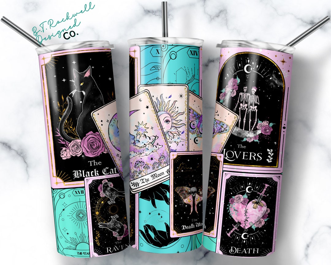 Tarot Cards 20 Oz Skinny Tumbler Sublimation Design Digital Download ...