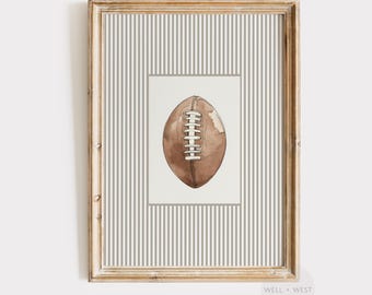 Lámina de fútbol / Acuarela de fútbol estilo vintage / Arte imprimible para habitación infantil / Decoración de oficina / Póster para guardería / Regalo para amantes del deporte / P568