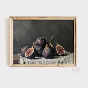 Moody Figs Painting | Vintage Still Life Art | Kitchen Wall Decor | Printable Digital Download | P069