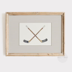 Hockey Stick Print | Vintage Style Hockey Art | Boys Room Nursery Art | Sports Playroom Decor | Hockey Lover Gift | Office Decor | P555